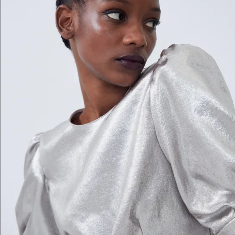 Zara Voluminous Metallic Top - Picture 9 of 11